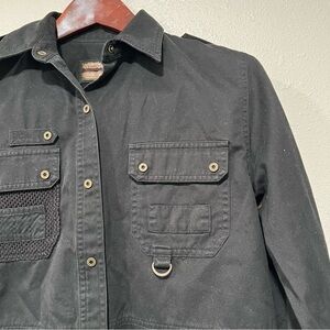 Vintage Ralph Lauren 1967 Safari Military Snap Up Black Long Sleeve Shirt Small